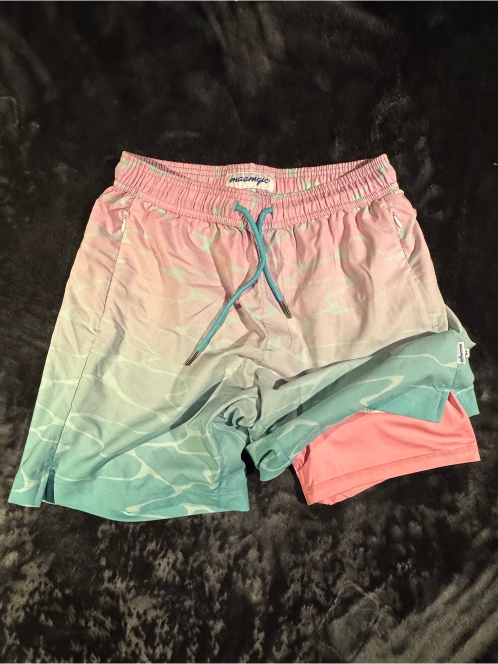 maamgic Ombre Pink to Teal Swim Shorts